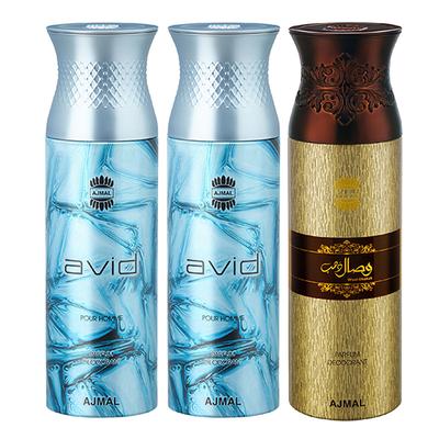 Ajmal Avid Avid Wisal Dahab Deodorant Spray (Pack of 3) 200 ml - Perfumes (Edt/Edp)