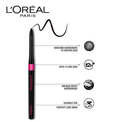 L'Oreal Paris Kajal Magique, Supreme Black 9 Gm - Kajal & Kohls