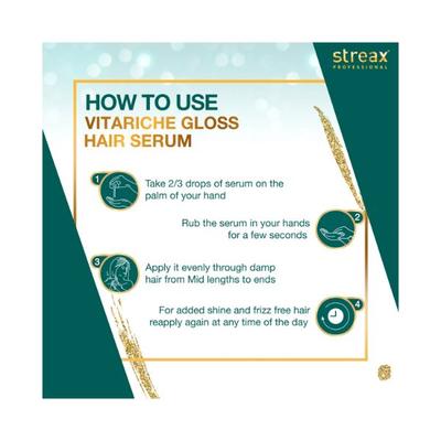 Streax Professional Vitariche Gloss Hair Serum 200 ml - Hair Serums