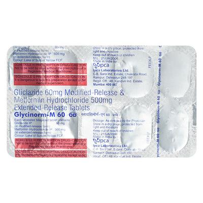Glycinorm M OD 60mg Tablet 10'S - Diabetes-Ant