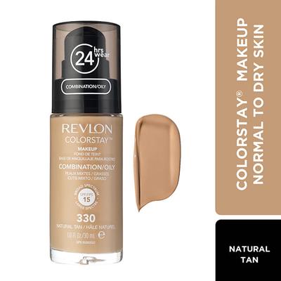 Revlon Colorstay Makeup for 24Hrs Combination/Oily Broad Spectrum SPF/FPS 15 -330 Natural Tan 30ml - Foundation