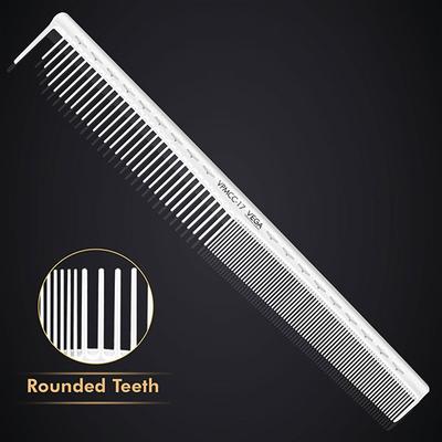 Vega Professional Classic Dressing Comb (Carbon Anti-Static White Line Hair Comb) (VPMCC-17) 1's - Hair Combs