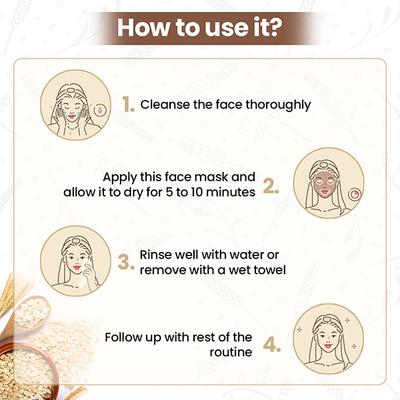Tnw The Natural Wash Oatmeal Soothing and Calming Facemask for Sensitive Skin for Instant Glow 50 gm - Face Packs