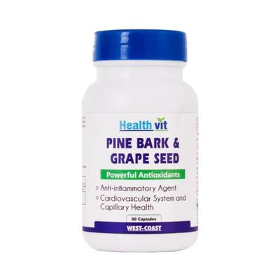 Healthvit Pine Bark Extract With Grape Seed Extract- Capsules 60's - Herbal Dietary Supplement