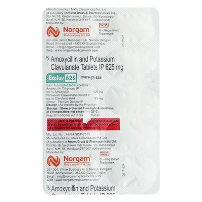 EXCLUV 625 Tablet 10's - Bacterial Infections-Pen