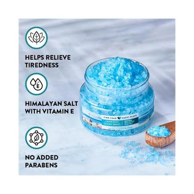 Find Your Happy Place Sunkissed Ocean Waves Bath & Foot Soak Salt Sea Salt & Water Blossom 250 gm - Bath Salts
