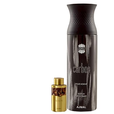 Ajmal Aurum Concentrated Perfume Oil Fruity Floral And Carbon Homme Deodorant Citrus Spicy Fragrance 210 ml - Perfumes (Edt/Edp)