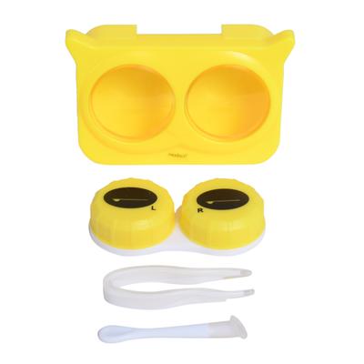 Modisch New fashion Thinking Eyes Contact Lens Case - Yellow 1's - Eyecare Lenses