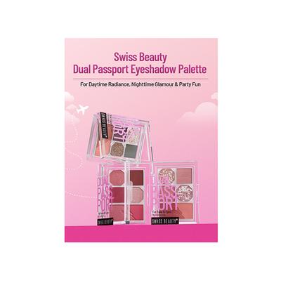 Swiss Beauty Face and Eye Dual Passport Palette, Shade- Party Ready 4.5 gm - Eye Shadow Palettes