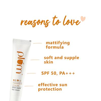 Plum Chamomile and White Tea Sheer Matte Day Cream SPF 50 PA+++ 15ml - Day Cream
