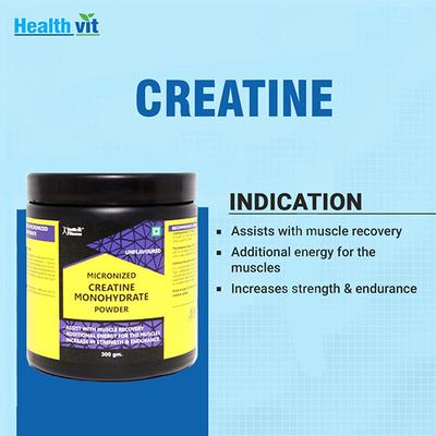 Healthvit Fitness Micronised Creatine Monohydrate Powder 300 gm - General Health