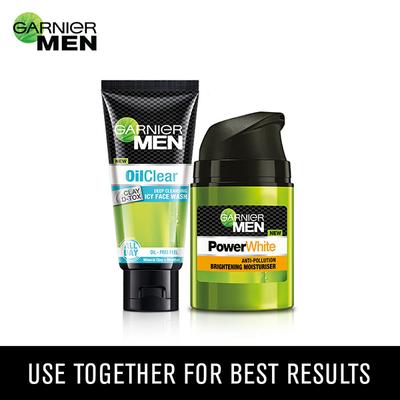 Garnier Men Oil Clear Deep Cleansing Icy Face Wash - Clay D-Tox 50 gm - Face Wash & Cleansers