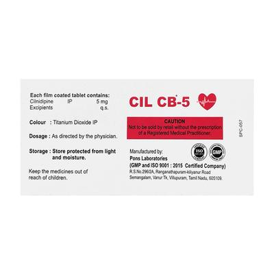 CIL CB 5 Tablet 15's - Hypertension-Cal