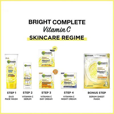 Garnier Bright Complete Brightening Duo Action Face Wash - Lemon Extract + White Clay 100 gm - Face Wash & Cleansers