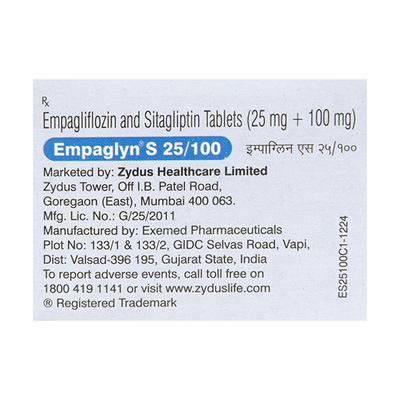 EMPAGLYN S 25/100 Tablet 10's - Diabetes-Ant
