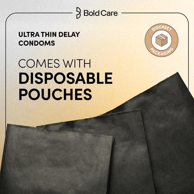 Bold Care Ultra Thin Delay Condoms with 4.5% Benzocaine (Pack Of 10) - Plain/Flavoured Condoms