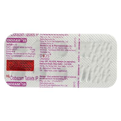 DIOZAM 10mg Tablet 10's - Anxiety-Anx