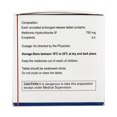 Maxformin 750mg Tablet 15'S - Diabetes-Ant