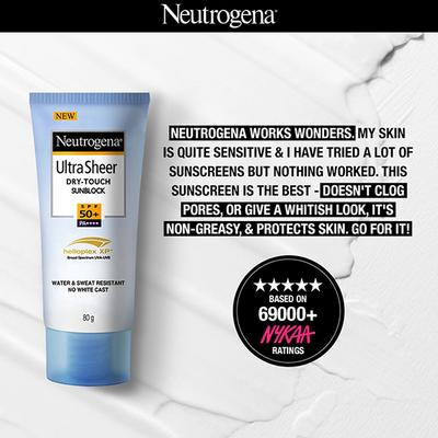 Neutrogena Ultra Sheer Dry-Touch Sunblock SPF 50+ PA+++ Helioplex XP 80 gm - Body Sunscreen