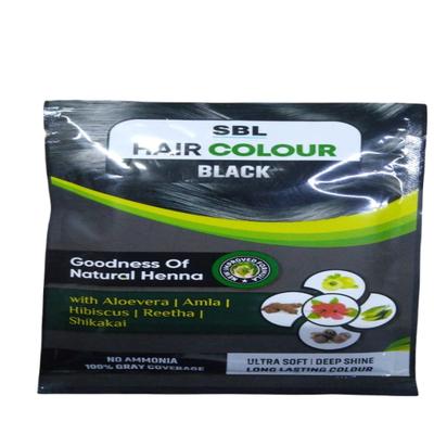 SBL Hair Colour Powder Sachet - Black (Pack of 2 x 8 gm) - Henna