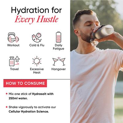 Wellbeing Nutrition Hydrasalt Electrolytes Sachets - Raspberry Lemon 15's - Oral Rehydration (Ors)