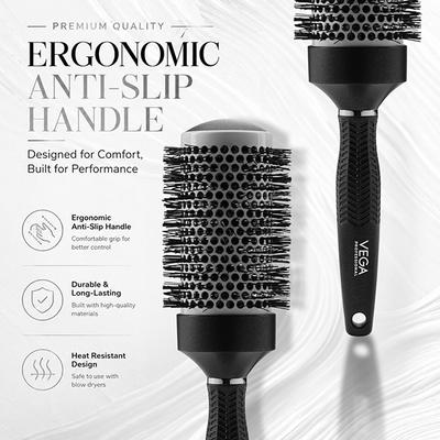 Vega Professional Ceramix Shine Blow Dry Round Hair Brush 53Mm For Men & Women (Vpphb-04) - Hair Brushes