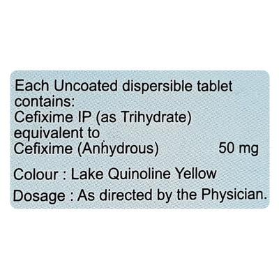 Cefolac DT 50mg Tablet 10'S - Bacterial Infections-Cep
