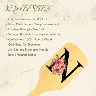 Allure Personalised Paddle Hair Brush Letter N 1's - Hair Brushes