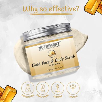 Nutriment Gold Scrub All Skin Type 250 gm - Scrubs & Exfoliants