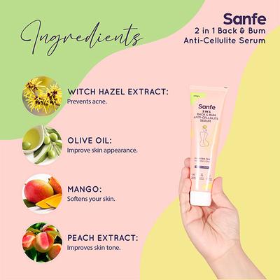 Sanfe Back & Bum Lightening Serum + AntiCellulite Cream 100 gm - Lotions & Creams