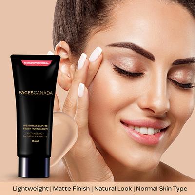 Faces Canada Weightless Matte Finish Foundation - Medium Natural 15 ml - Foundation