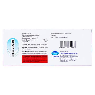 CEKODA DT 200 Tablet 10's - Bacterial Infections-Cep