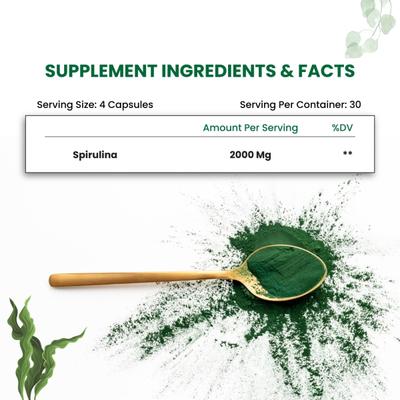 Himalayan Organics Spirulina Vegetarian capsule 120's - Herbal Dietary Supplement