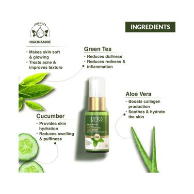 Lotus Botanicals Natural Green Tea Hydra Detox Moisture-Replenishing Face Serum 30 gm - Face Gels