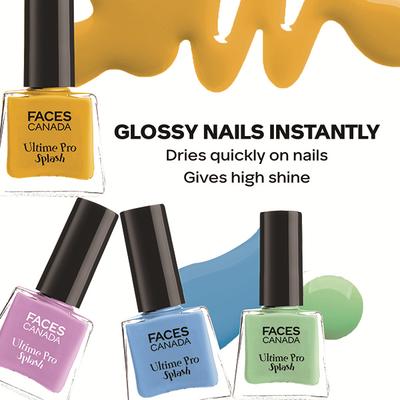 Faces Canada Ultime Pro Splash Mini Nail Enamel, Linty + Viola + Frozen + Sunny Side Up, 20ml 4's - Nail Polish