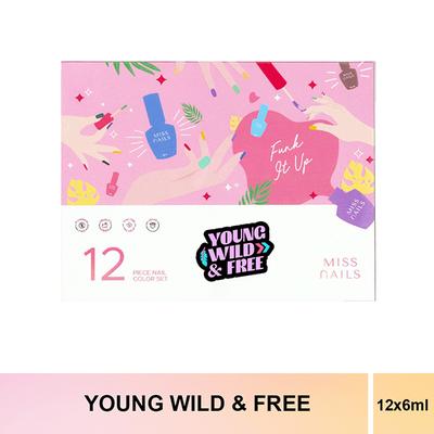 Miss Nails Mini Pro Young , Wild and Free 6ml each 12's - Nail Polish