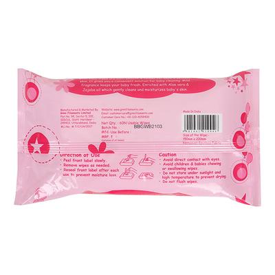 GINNI Premium Baby Wet Wipes Cleansing Wipes with Aloe Vera & Jojoba Oil & Vitamin E 60's - Diapers & Wipes