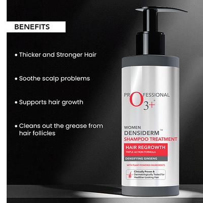 O3+ Women Densiderm Hair Growth Shampoo with Ginseng For Hair Fall Control & Hair Growth 200ml - Shampoos