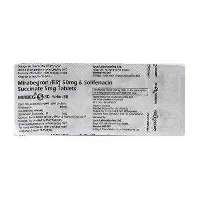 MIRBEG S 50 Tablet 10's - Bladder And Prostate Disorders-Dru