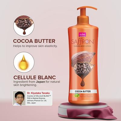 VI-John Saffron Cocoa Butter Fairnes Body Lotion for Men & Women 400 ml - Lotions & Creams