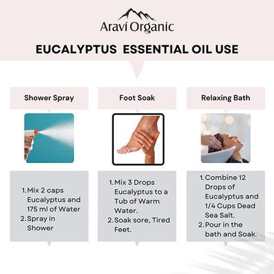 Aravi Organic Tea Tree and Eucalyptus Essential Oil 100% Pure Oil 30 ml - Essential Oils