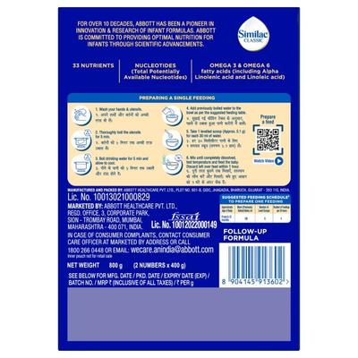 Similac Classic Follow Up Formula Stage 2 Powder (6 to 12 months) Refill Pack 800 g - Baby And Infant Supplements