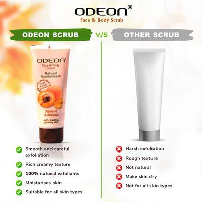 Odeon Apricot & Almond Face And Body Scrub 100 ml - Scrubs & Exfoliants