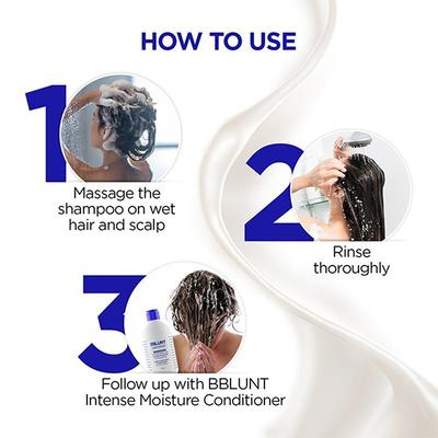 Bblunt Intense Moisture Shampoo with Jojoba and Vitamin E Deeply Nourishes & Adds Shine 300ml - Shampoos