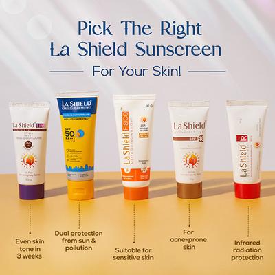 La Shield Pollution Protect Mineral Sunscreen Gel - SPF 50 PA +++ UVA - UVB 50gm - Face Sunscreen