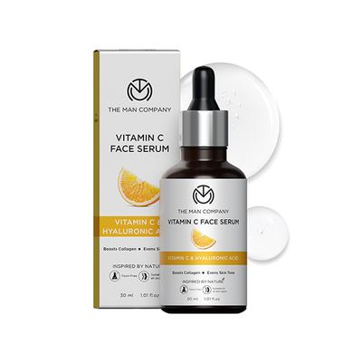 The Man Company Vitamin C Face Serum - Hyaluronic Acid Boosts Collagen Evens Skin Tone 30ml - Face Creams