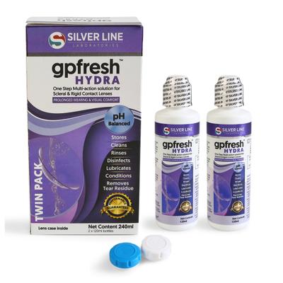 Silver Line gpFresh Hydra pH Balanced Contact Lenses Solution (Pack of 2 x 120 ml) - Lens Solution