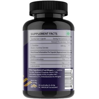 Vitaminhaat L-Carnitine 500 mg Capsule 120's - Weight Loss