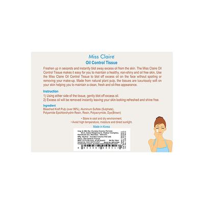 Miss Claire Oil Control Tissue 50'S - Facial Wipes & Tissues