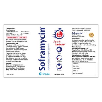 Soframycin Multi-Purpose Antiseptic Solution 100 ml - Wound/Burns